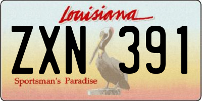 LA license plate ZXN391