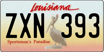 LA license plate ZXN393