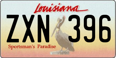 LA license plate ZXN396