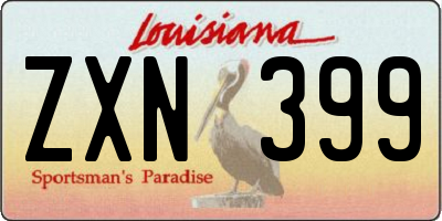 LA license plate ZXN399