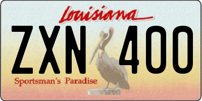 LA license plate ZXN400