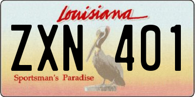 LA license plate ZXN401