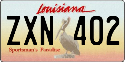 LA license plate ZXN402