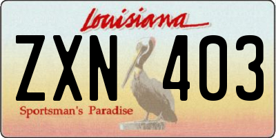 LA license plate ZXN403