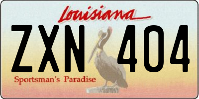 LA license plate ZXN404