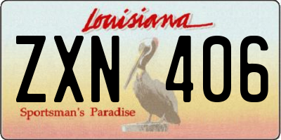 LA license plate ZXN406