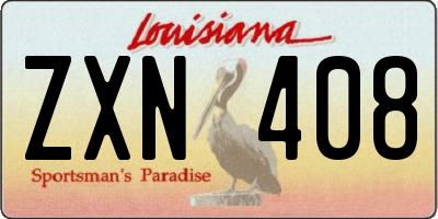 LA license plate ZXN408