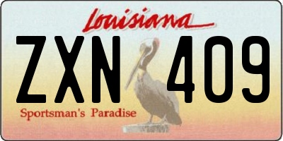 LA license plate ZXN409