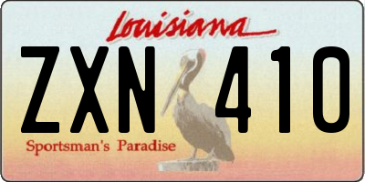 LA license plate ZXN410