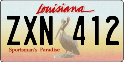 LA license plate ZXN412