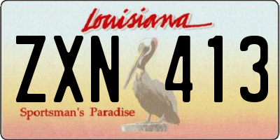 LA license plate ZXN413