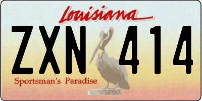 LA license plate ZXN414