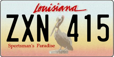 LA license plate ZXN415