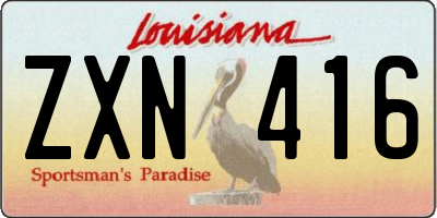 LA license plate ZXN416