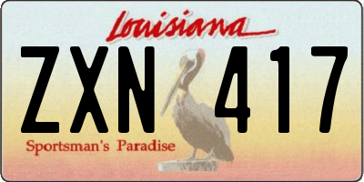 LA license plate ZXN417