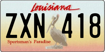 LA license plate ZXN418