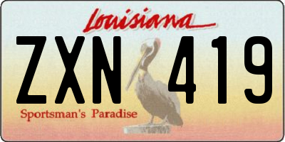 LA license plate ZXN419