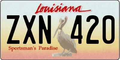 LA license plate ZXN420