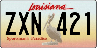 LA license plate ZXN421