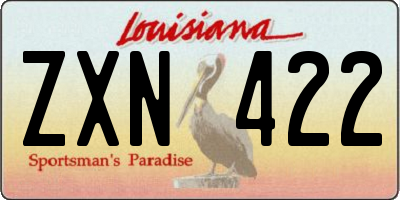 LA license plate ZXN422