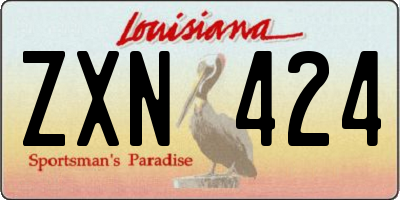 LA license plate ZXN424