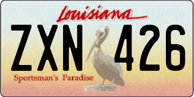 LA license plate ZXN426