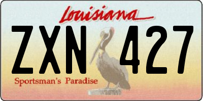 LA license plate ZXN427