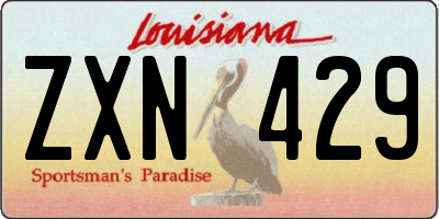 LA license plate ZXN429