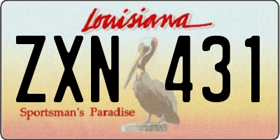 LA license plate ZXN431