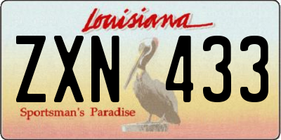 LA license plate ZXN433