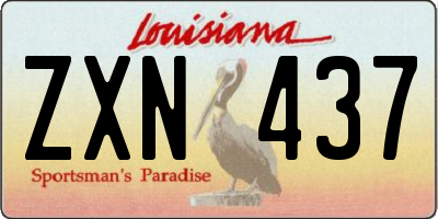 LA license plate ZXN437