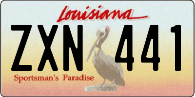 LA license plate ZXN441