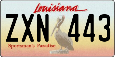 LA license plate ZXN443