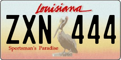 LA license plate ZXN444