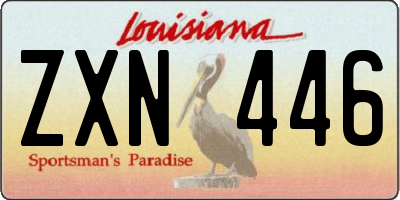 LA license plate ZXN446