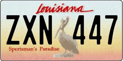 LA license plate ZXN447