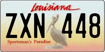 LA license plate ZXN448