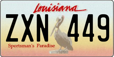 LA license plate ZXN449