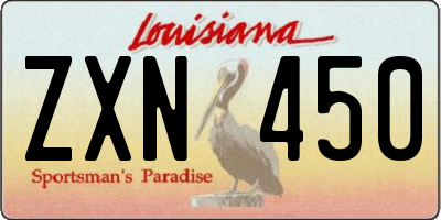 LA license plate ZXN450