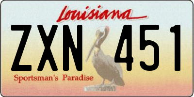 LA license plate ZXN451