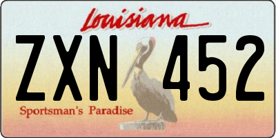 LA license plate ZXN452