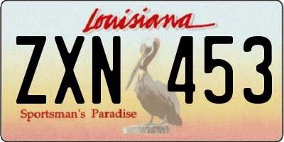 LA license plate ZXN453