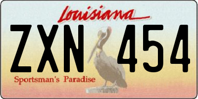 LA license plate ZXN454