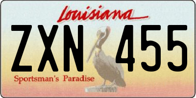 LA license plate ZXN455