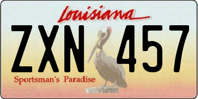 LA license plate ZXN457