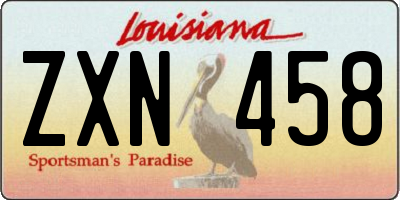 LA license plate ZXN458