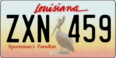 LA license plate ZXN459