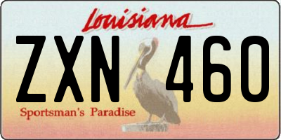 LA license plate ZXN460