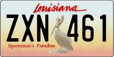 LA license plate ZXN461