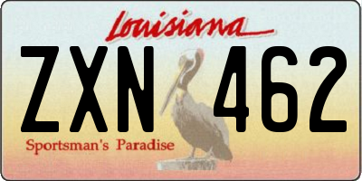 LA license plate ZXN462